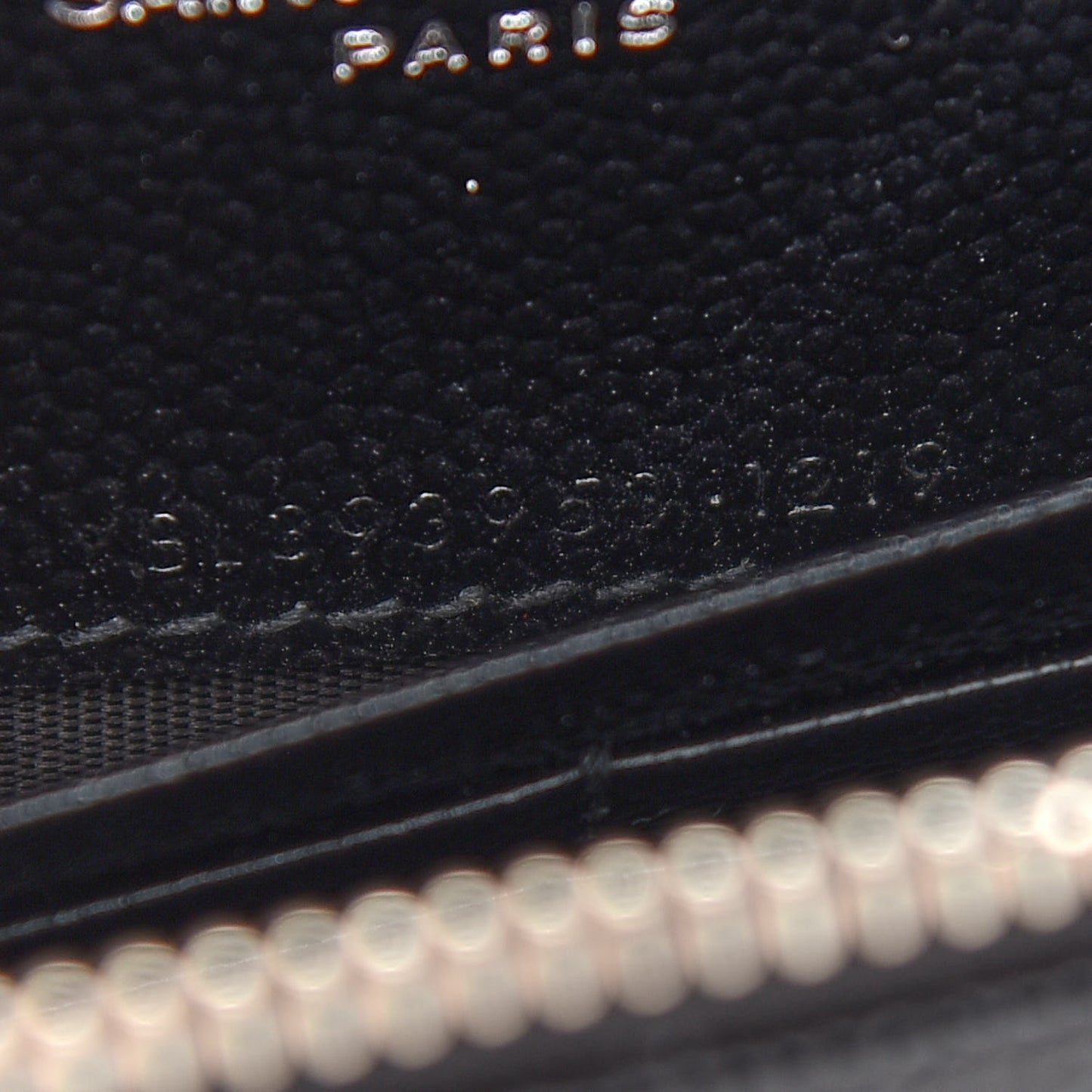 Grain De Poudre Matelasse Chevron Monogram Envelope Chain Wallet Black