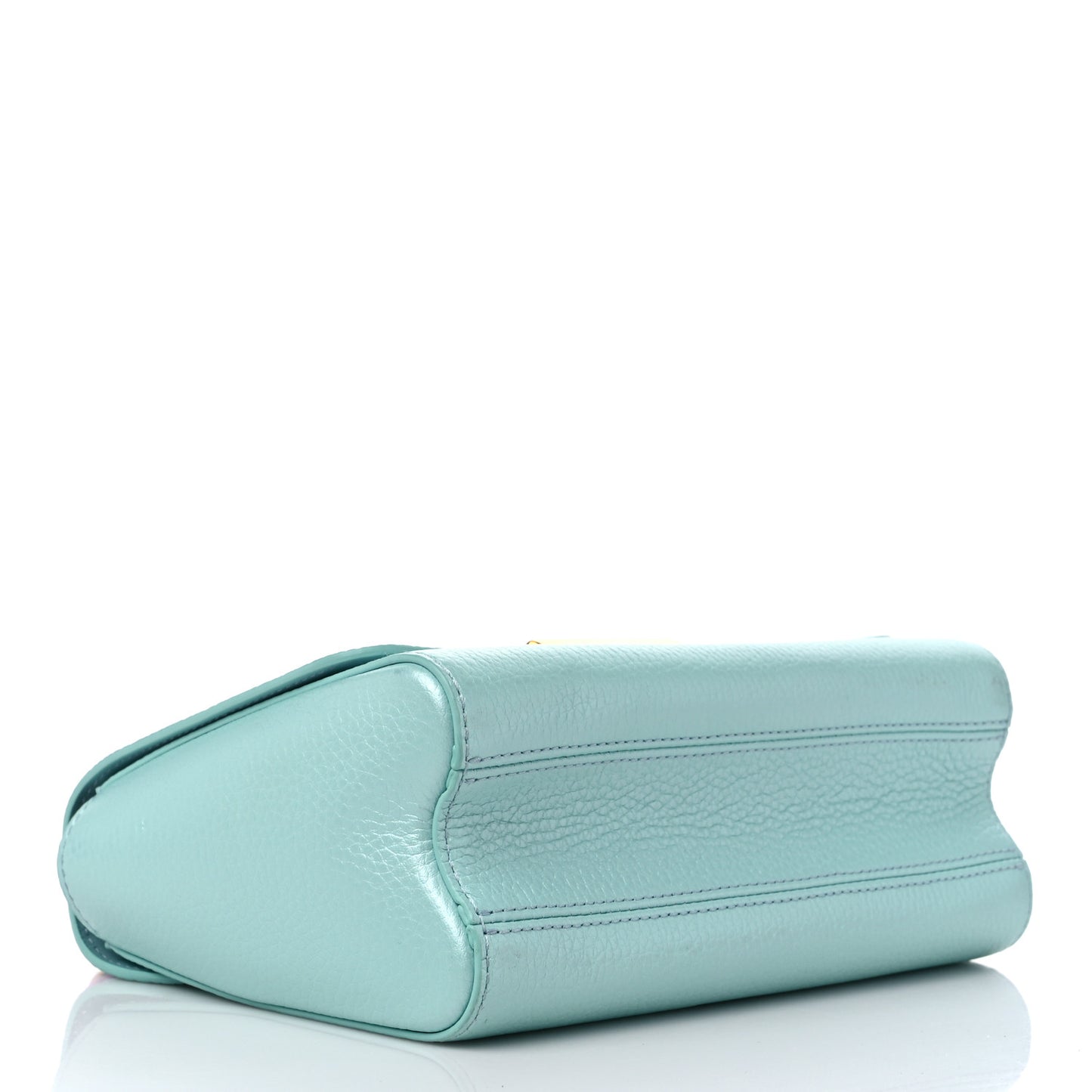 Iridescent Grained Calfskin Summer Splash Twist MM Blue