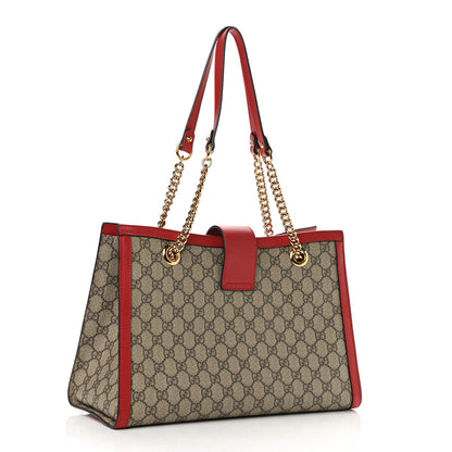 Gucci GG Supreme Monogram Medium Padlock Tote Red 3 of 10