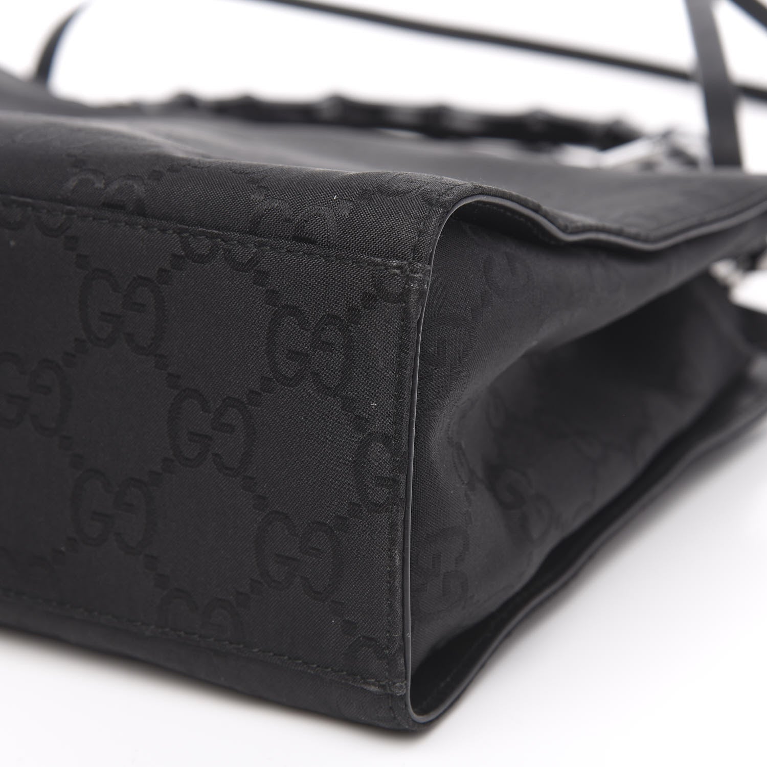 Gucci Nylon Monogram Bamboo Handle Bag Black 10 of 11
