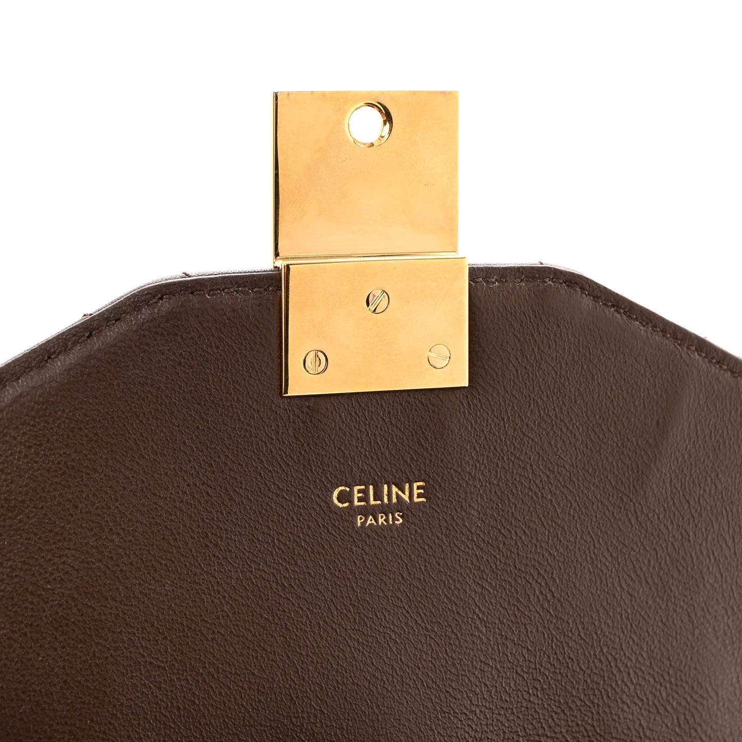 Calfskin Quilted Medium C Bag Dark Brown