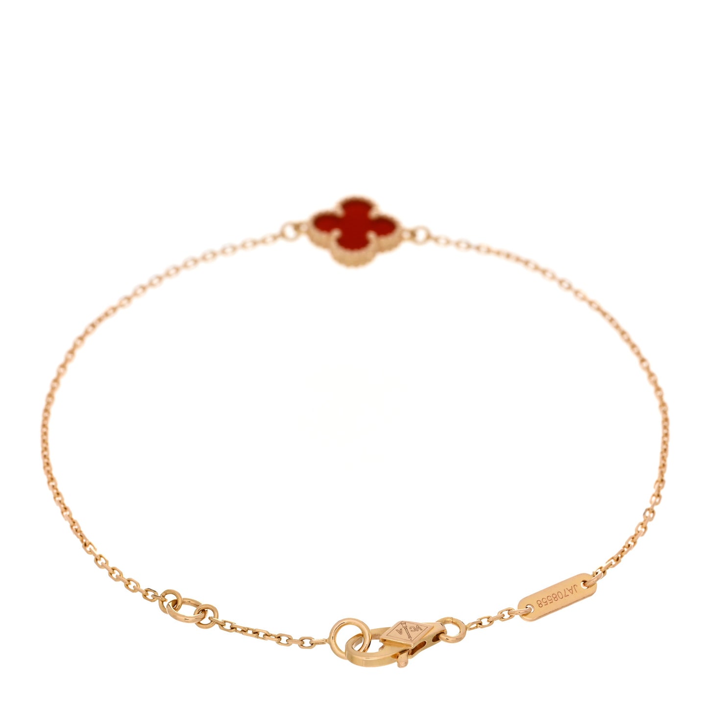 18K Rose Gold Carnelian Sweet Alhambra Bracelet
