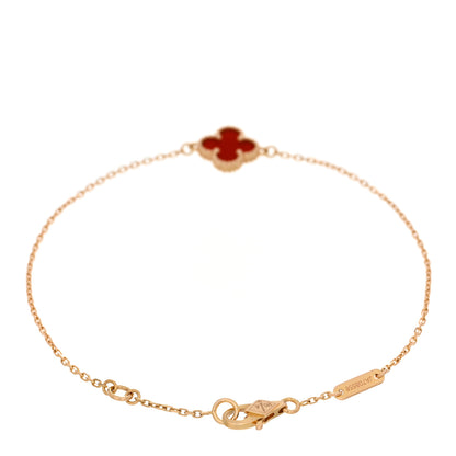 Van Cleef & Arpels 18K Rose Gold Carnelian Sweet Alhambra Bracelet 2 of 5