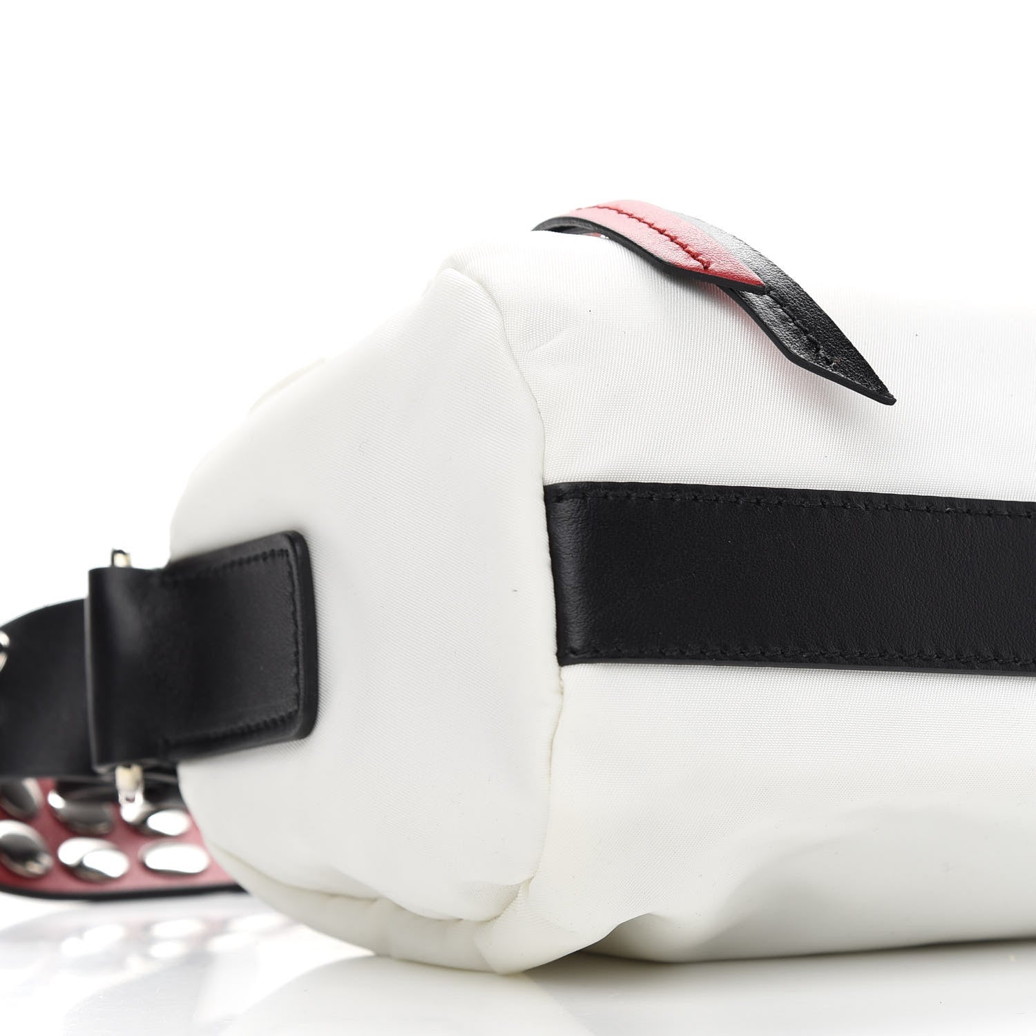 Prada Tessuto Nylon Studded New Vela Shoulder Bag White Fuoco 7 of 8