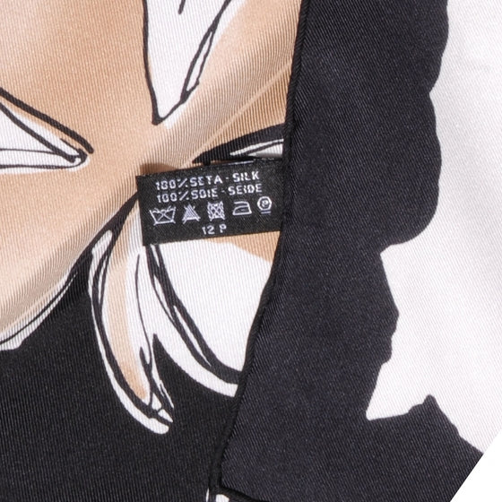 Chanel Silk CC Camellia Clover Heart Square Scarf 5 of 5