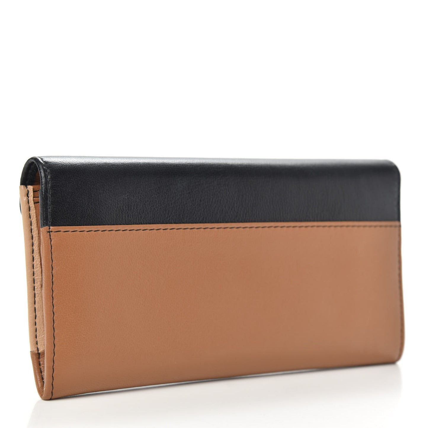 Calfskin Patchwork Wallet Black Nude