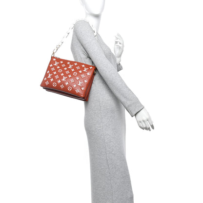 Louis Vuitton Lambskin Embossed Monogram Coussin PM Terracotta Brown 2 of 9