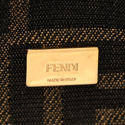 Fendi Fabric Jacquard FF 1974 Mini Baguette Tobacco Moro Black 6 of 10
