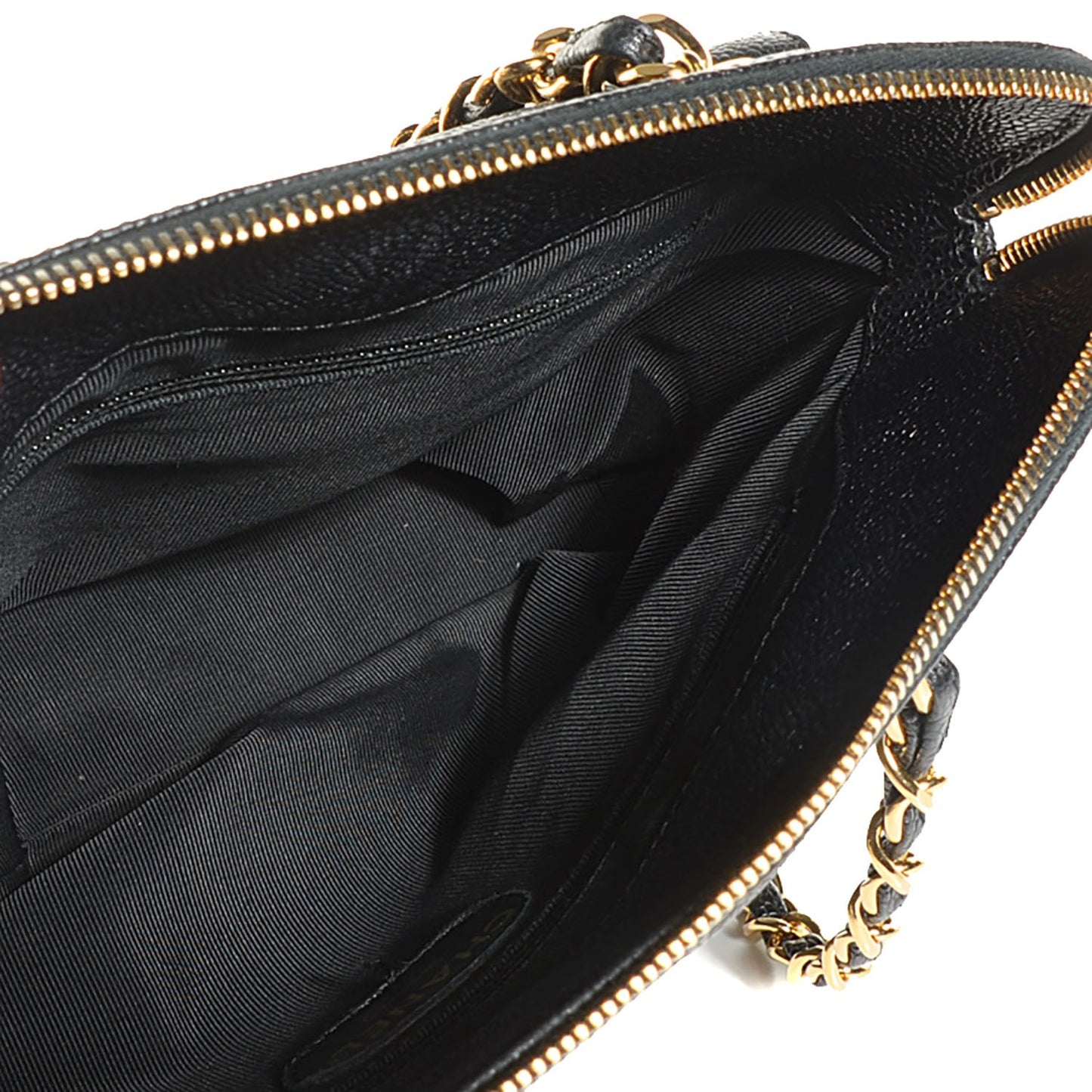 Caviar Flap Shoulder Bag Black