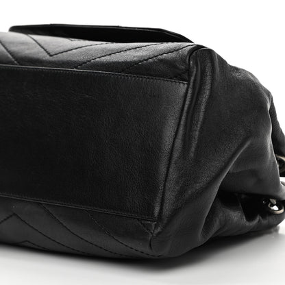 Saint Laurent Vintage Lambskin Chevron Monogram Medium Nolita Black 10 of 12