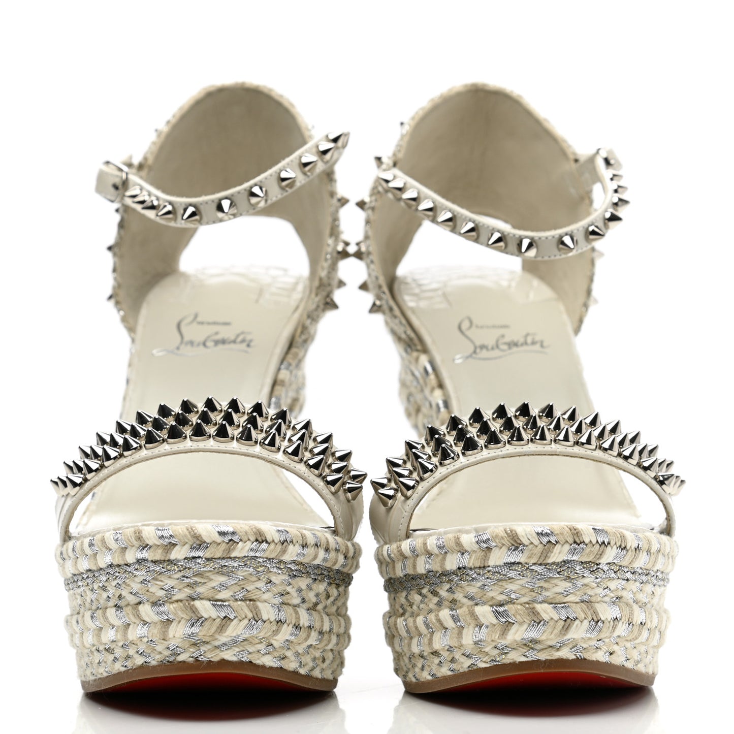 Calfskin Crocodile Embossed Madmonica 120 Wedge Sandals 38 Chalk