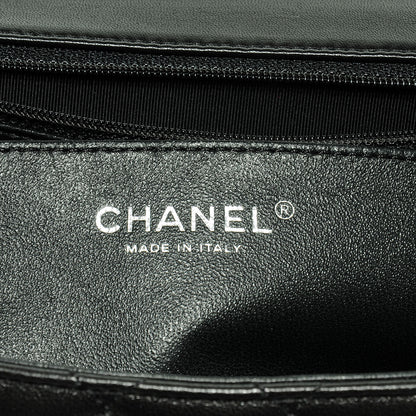Chanel Lambskin Quilted Jumbo Classic Twist Flap Bag Black Bordeaux 6 of 8