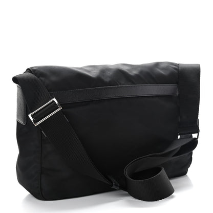 Prada Tessuto Nylon Saffiano Double Buckle Messenger Shoulder Bag Black 2 of 10