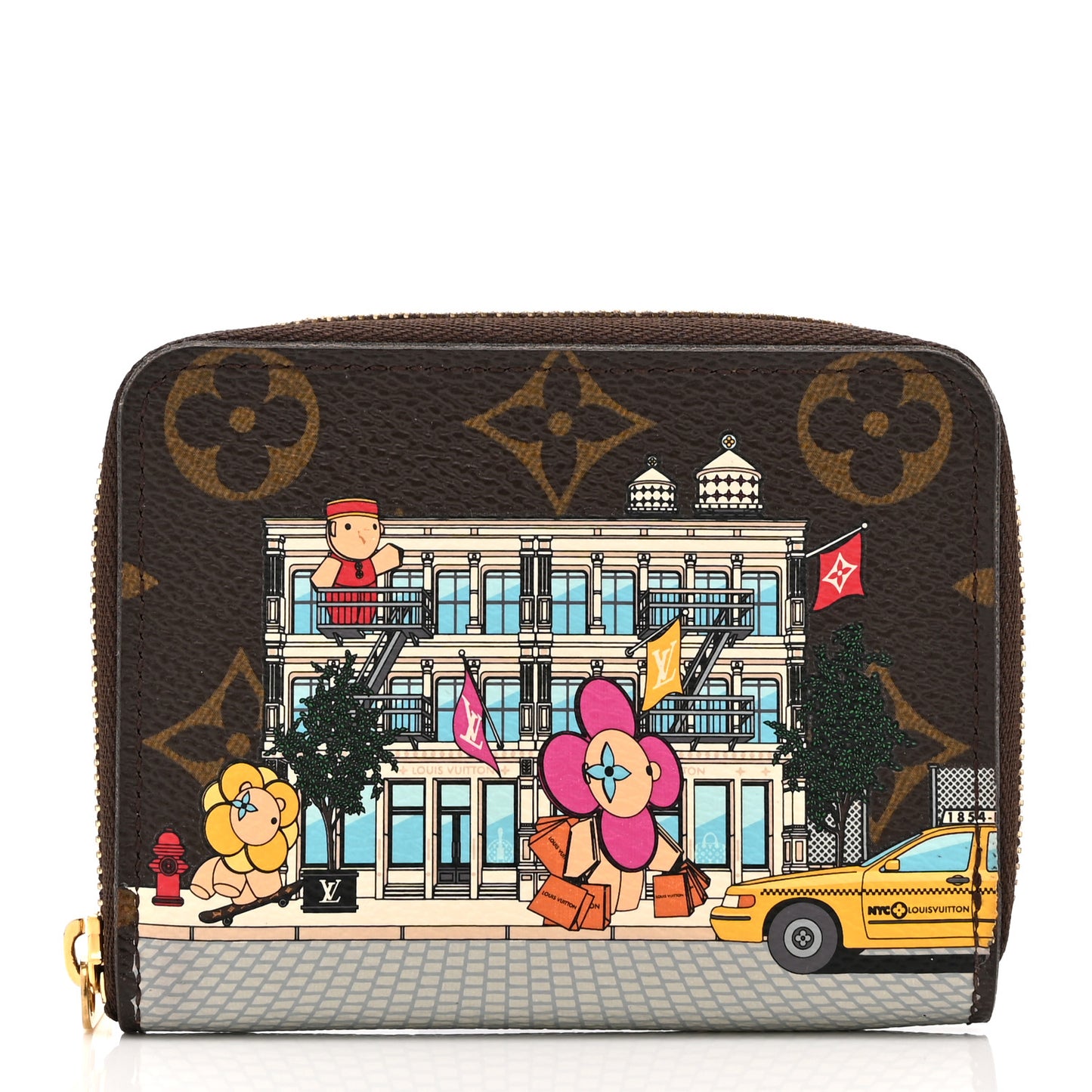 Monogram 2022 Christmas Animation New York Soho Zippy Coin Purse Yellow