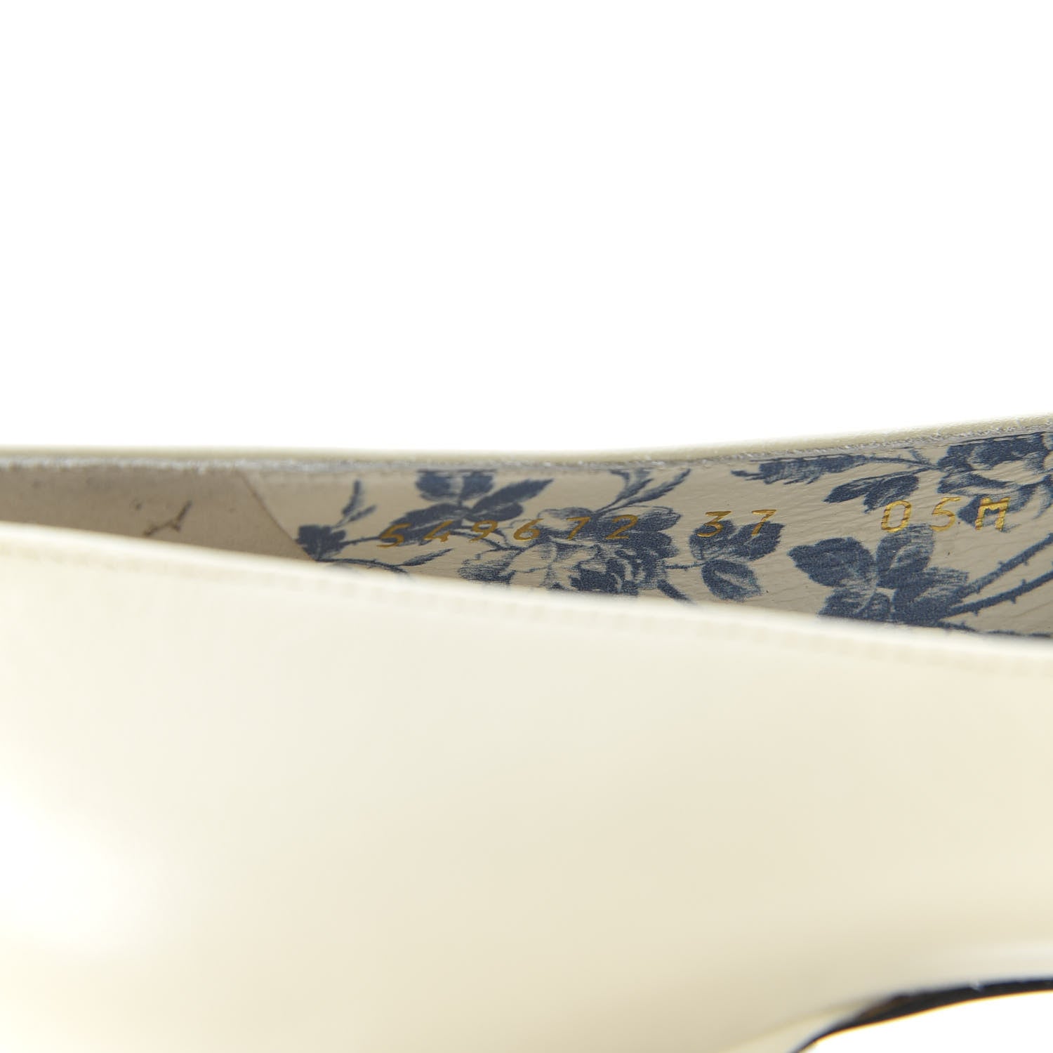 Gucci Malaga Kid GG Victoire 95mm Loafer Pumps 37 Vintage White 9 of 11