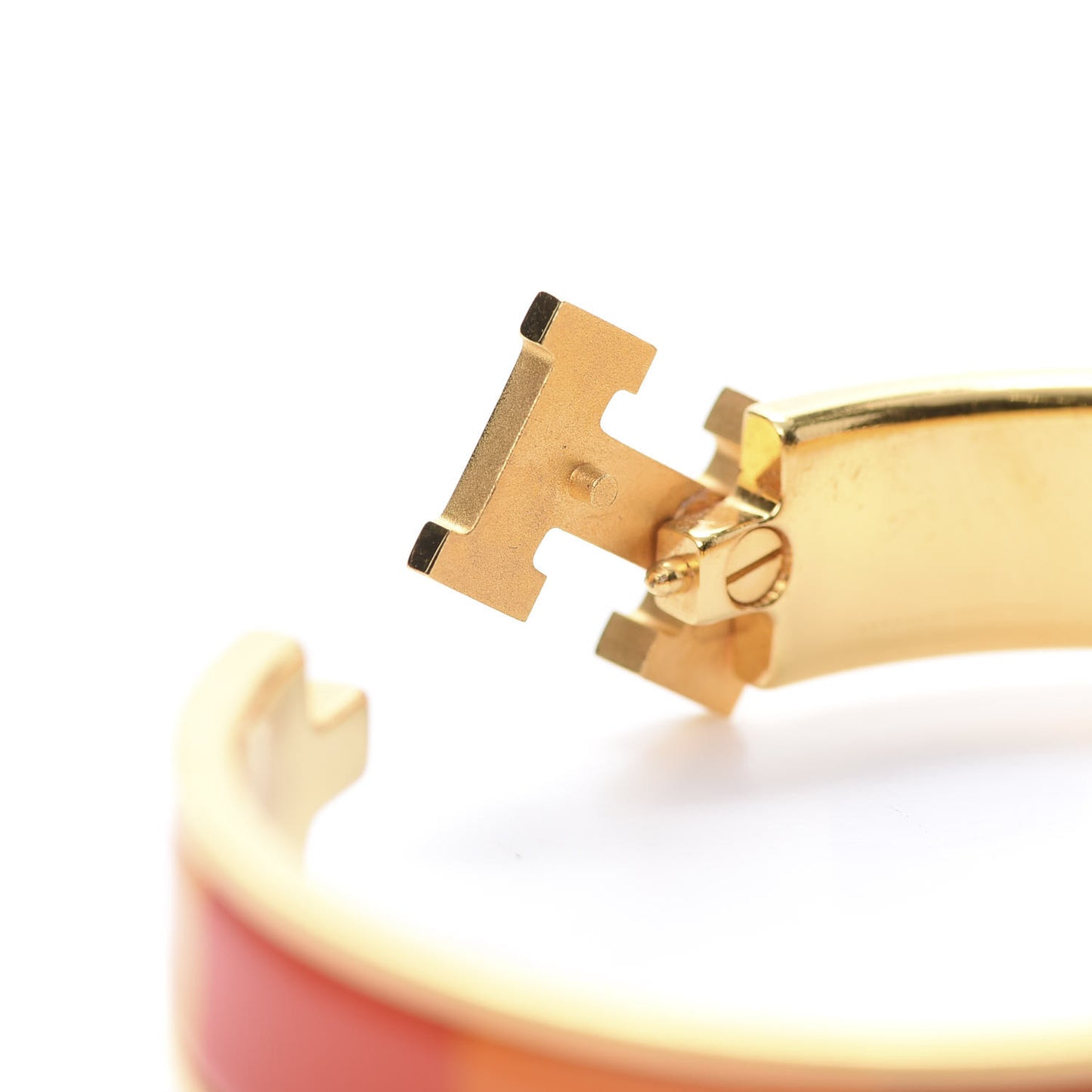 Enamel Narrow Clic Clac H Bracelet PM Rainbow Orange