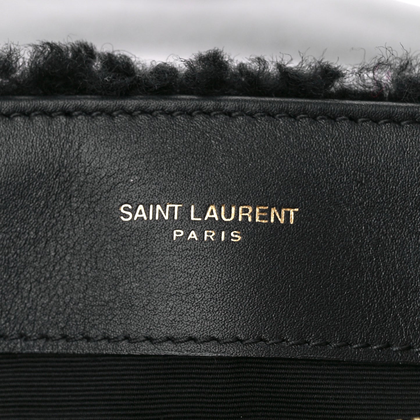 Suede Shearling Y Quilted Monogram Small Loulou Chain Satchel Black