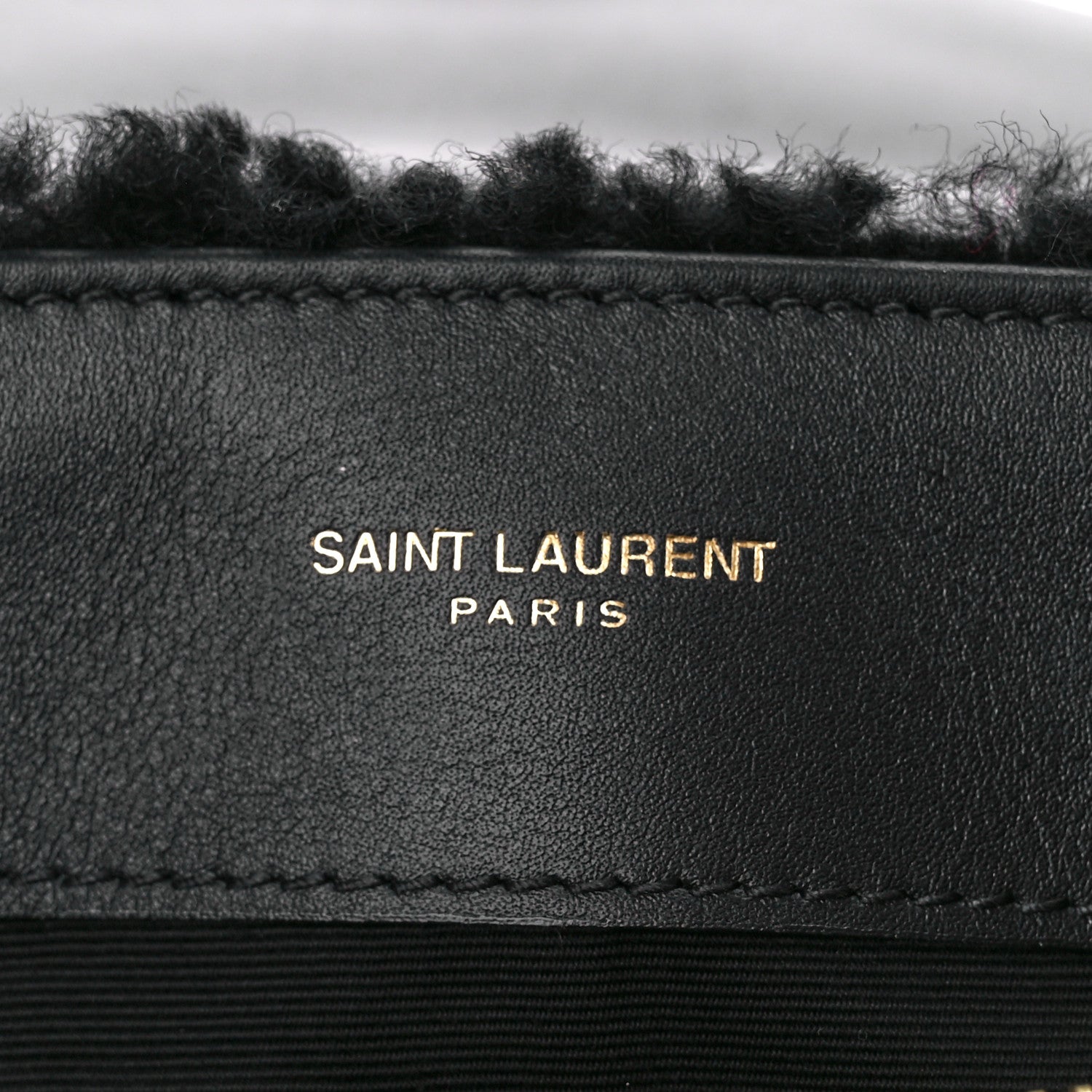 Saint Laurent Suede Shearling Y Quilted Monogram Small Loulou Chain Satchel Black 7 of 12