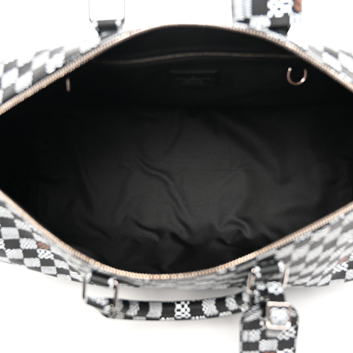Damier Distorted Keepall Bandouliere 50 Black White