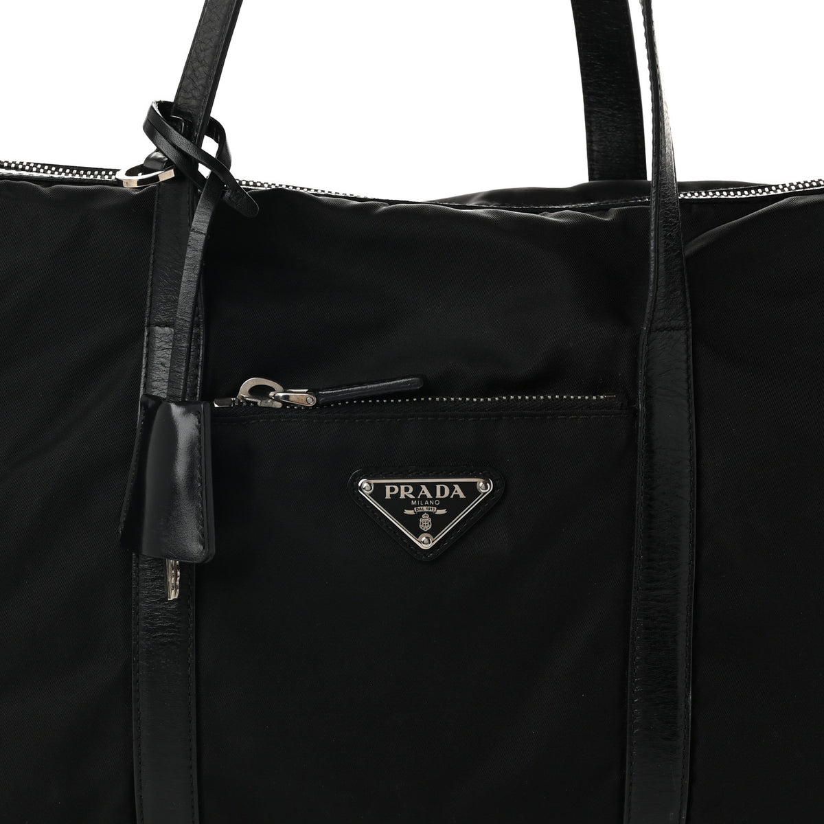 Prada Tessuto Nylon Saffiano Tote Black 8 of 10