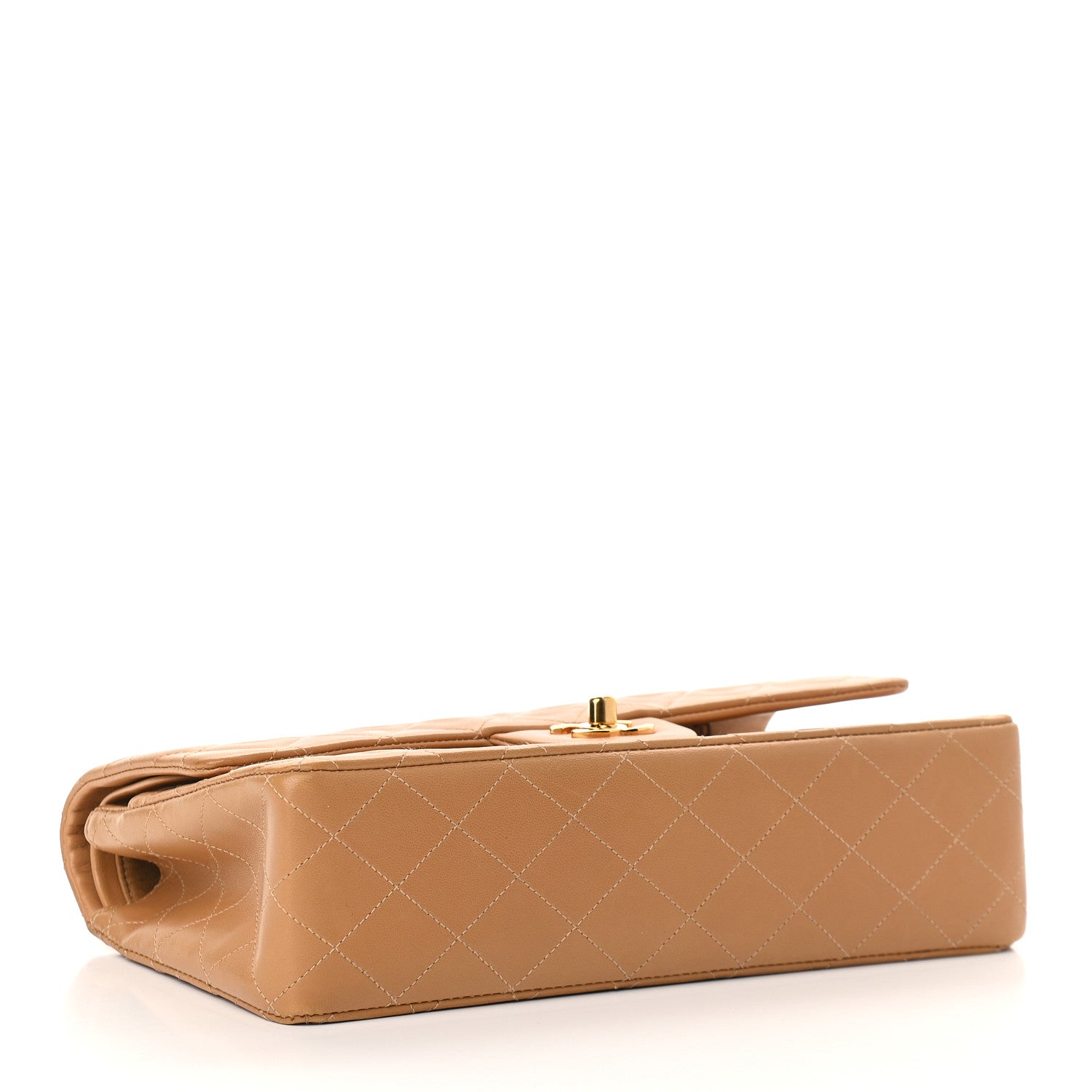 Chanel Lambskin Quilted Medium Double Flap Beige 3 of 9