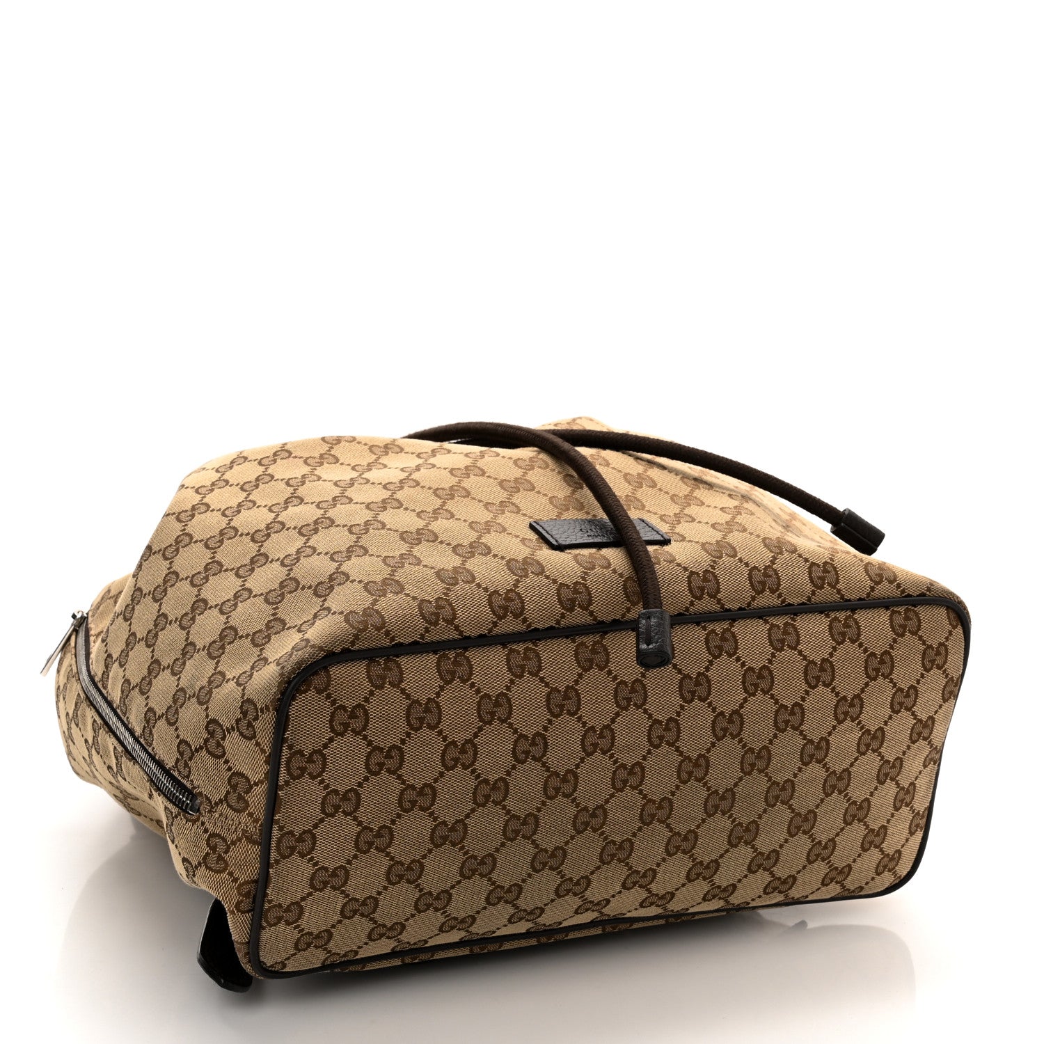 Gucci Monogram Dollar Calfskin O Drawstring Backpack Beige Ebony Testa di Moro Dark Chocolate 4 of 10