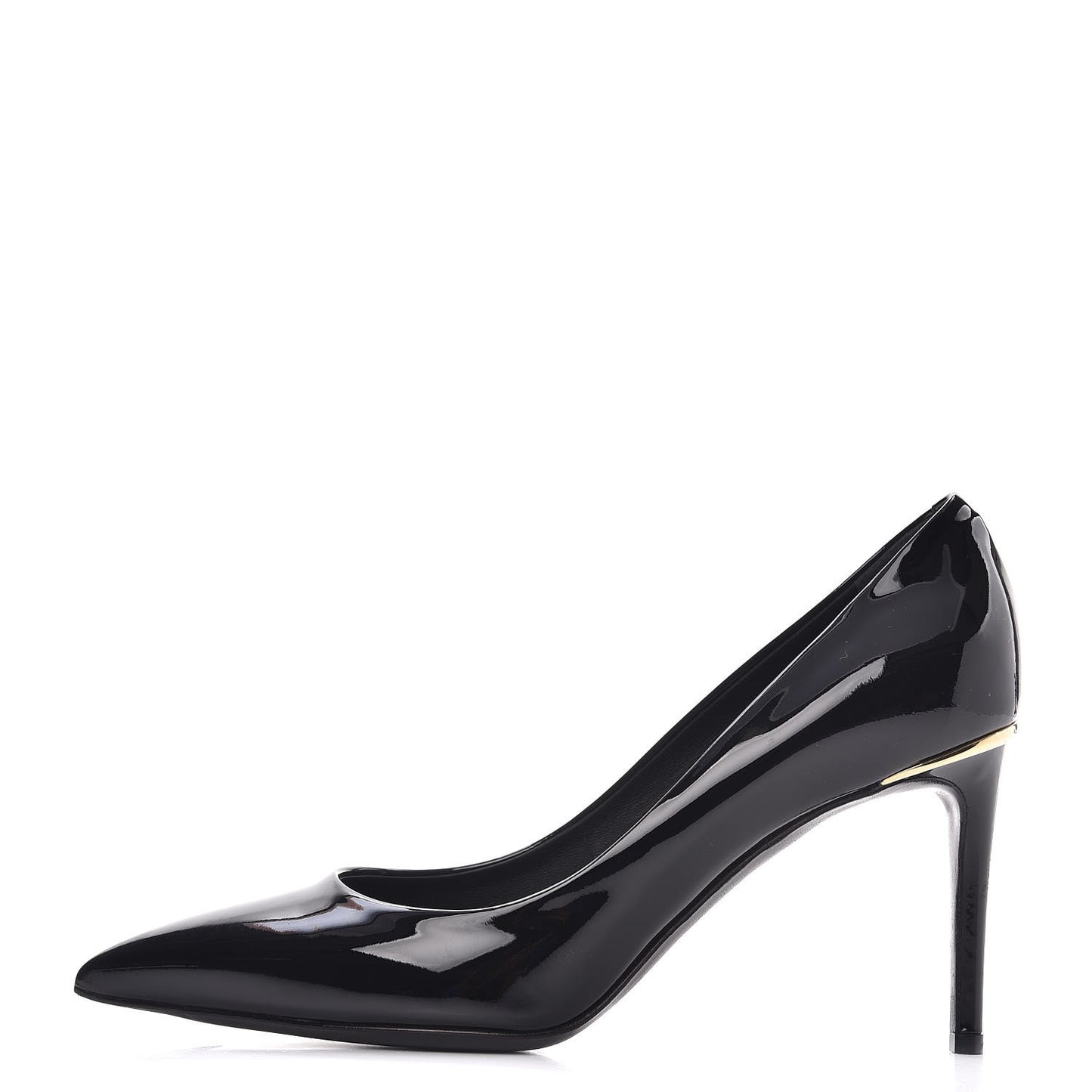 Glazed Calfskin Eyeline Pumps 40 Black