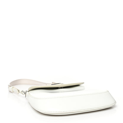 Prada Spazzolato Mini Cleo Flap Adjustable Strap Shoulder Bag White 4 of 11