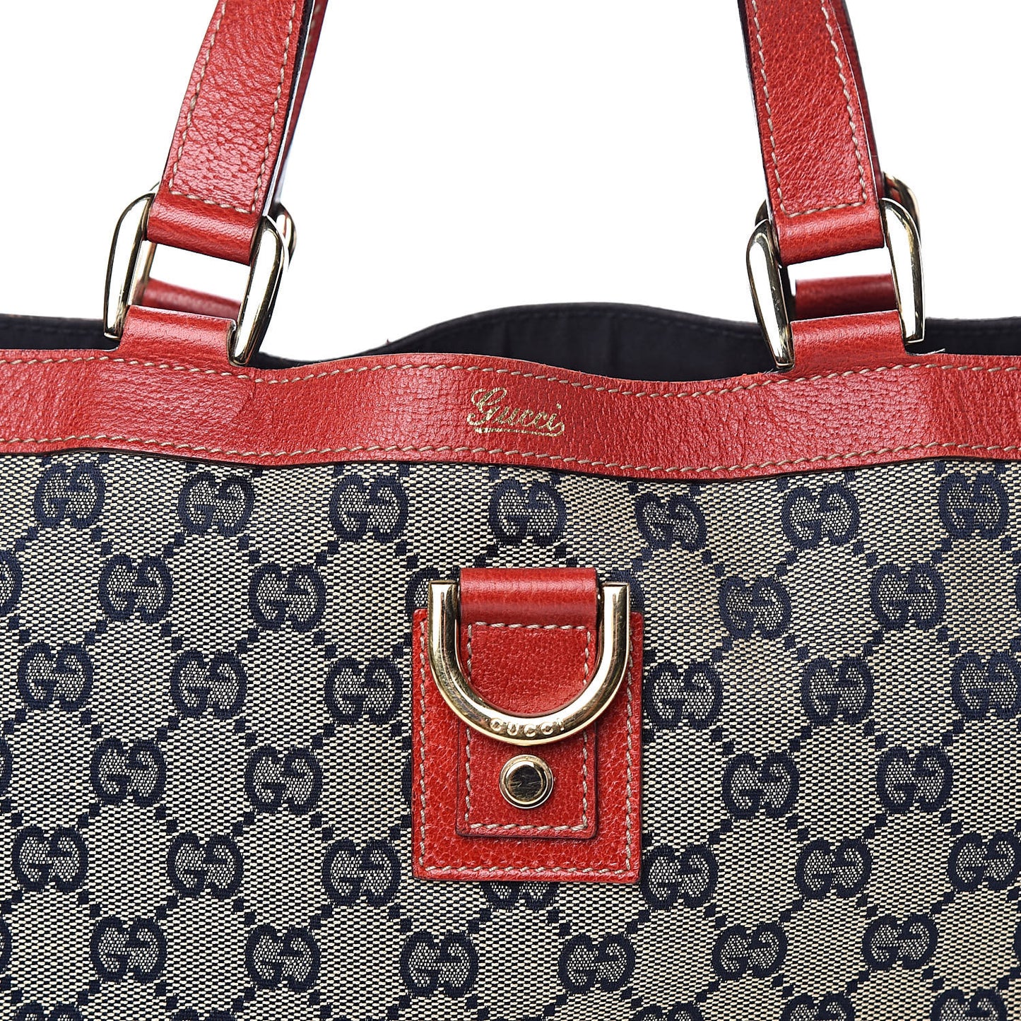 Monogram Abbey Small Tote Navy Red