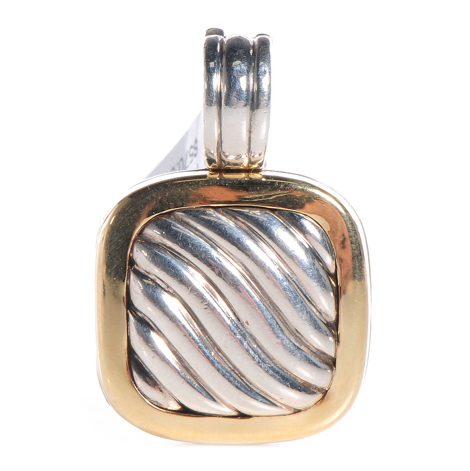 David Yurman Sterling Silver 18k Yellow Gold Sculpted Cable Locket 1 of 6