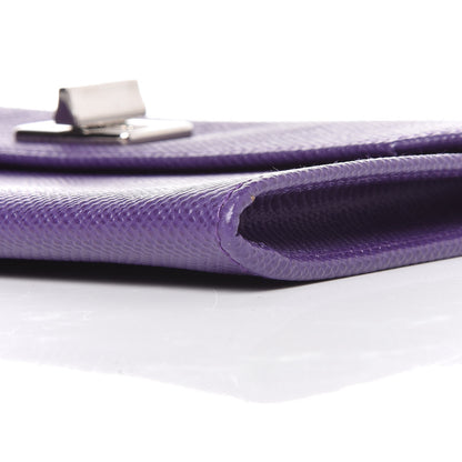 Prada Saffiano Lux Flap Clutch Viola 6 of 14