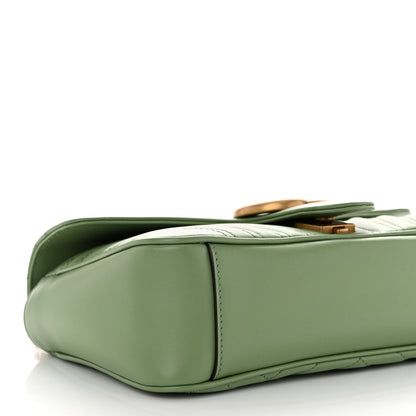 Gucci Calfskin Matelasse Small GG Marmont Shoulder Bag Salamander Green 9 of 10