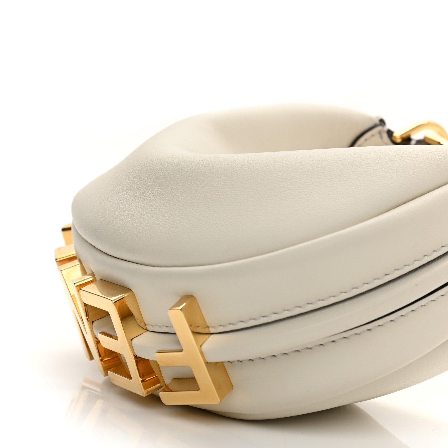 Fendi Vitello Grace Matte Nano Fendigraphy Hobo Charm White Ice 9 of 9
