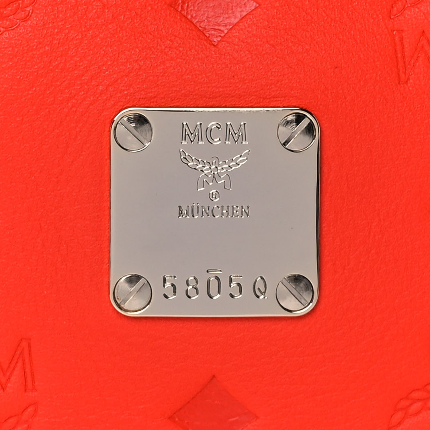 MCM Calfskin Ottomar Monogram Klara Crossbody Bag Hot Coral 9 of 9