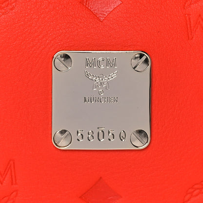MCM Calfskin Ottomar Monogram Klara Crossbody Bag Hot Coral 9 of 9