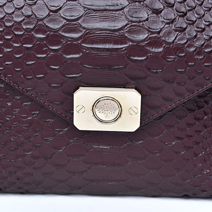 Mulberry Silky Python Calfskin Embossed Reversible Delphie Crossbody Oxblood Black 13 of 15