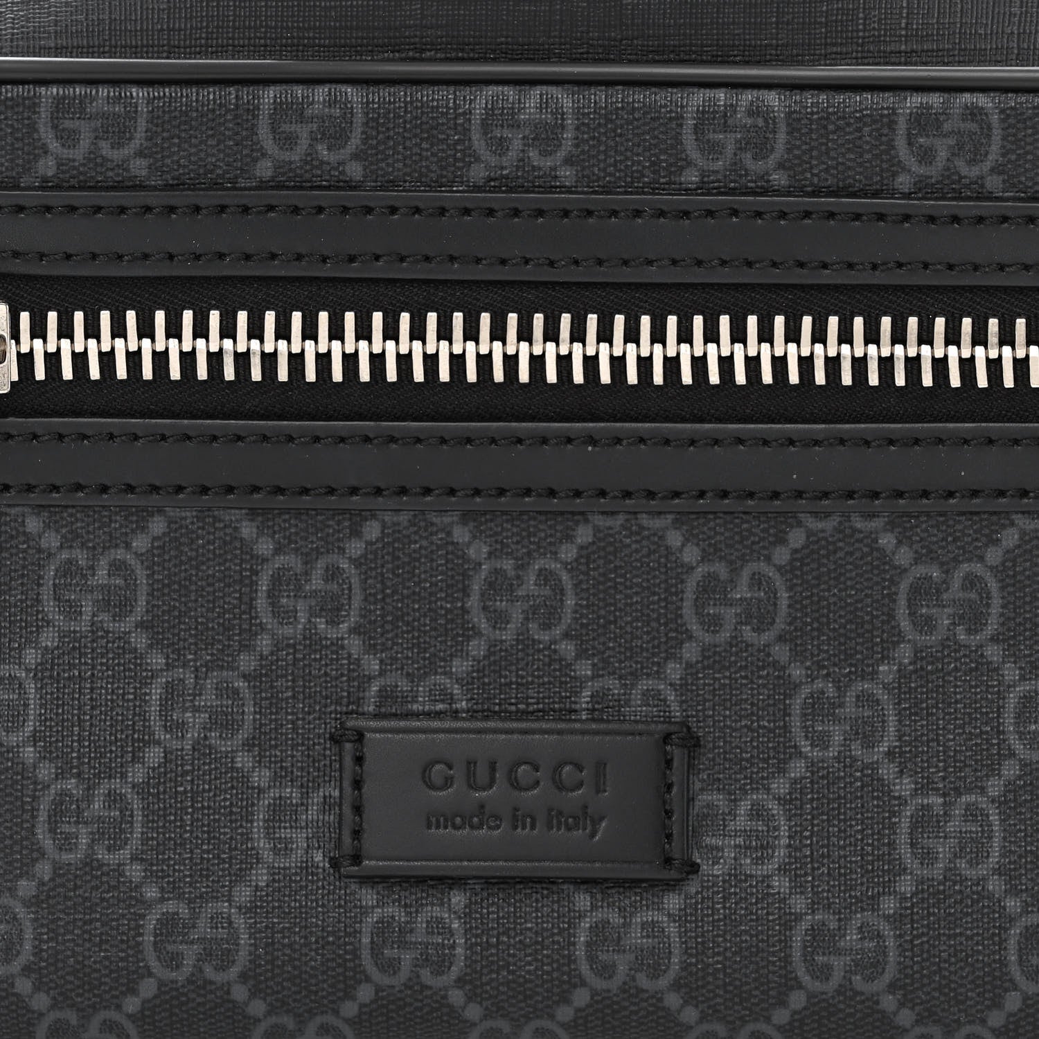 Gucci Soft GG Supreme Monogram Web Belt Bag Black Grey 8 of 11