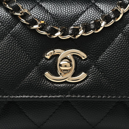 Chanel Caviar Quilted Nano Coco Handle Clutch With Chain Black 8 of 11