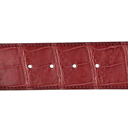 Hermes Alligator 42mm Belt Strap 85 Rose Scheherazade 6 of 8
