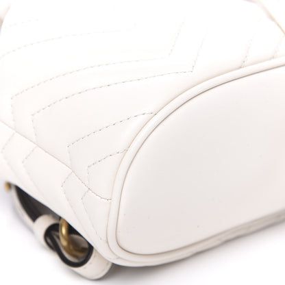 Gucci Calfskin Matelasse GG Marmont Flap Backpack White 7 of 8