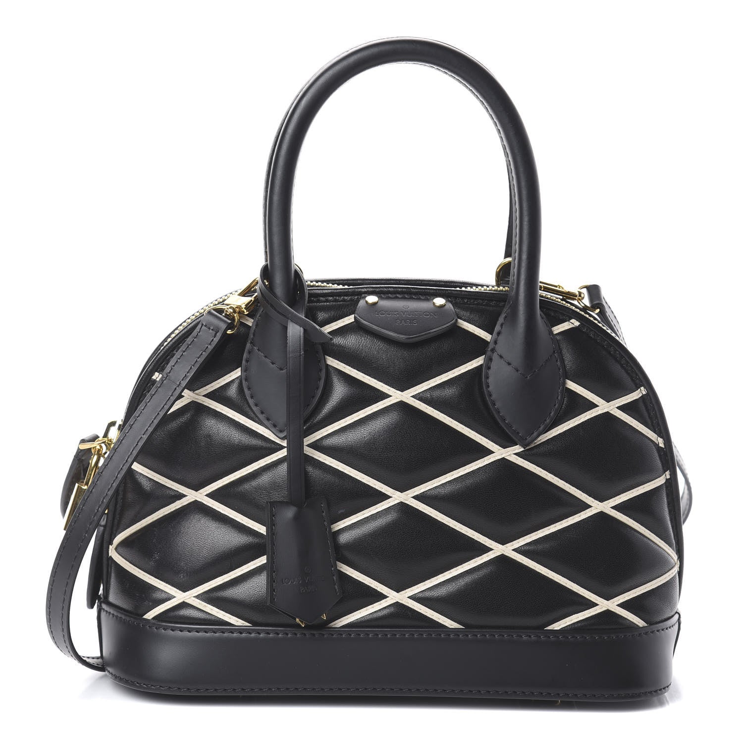 Louis Vuitton Lambskin Malletage Alma BB Black 1 of 8