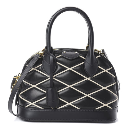 Louis Vuitton Lambskin Malletage Alma BB Black 1 of 8