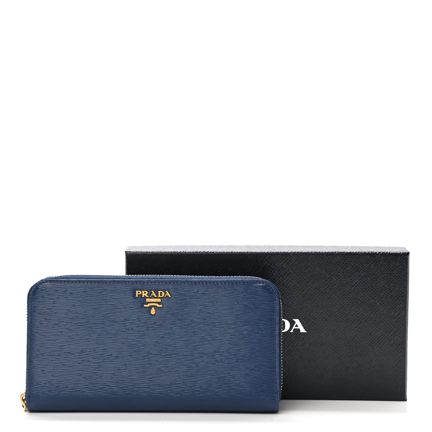 Prada Vitello Move Zip Around Wallet Bluette 10 of 10