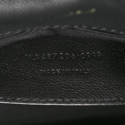Saint Laurent Grain De Poudre Textured Mixed Matelasse Triquilt Medium Monogram Satchel Dark Smog 7 of 11