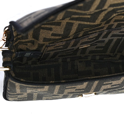 Fendi Fabric Jacquard FF 1974 Mini Baguette Tobacco Moro Black 7 of 8
