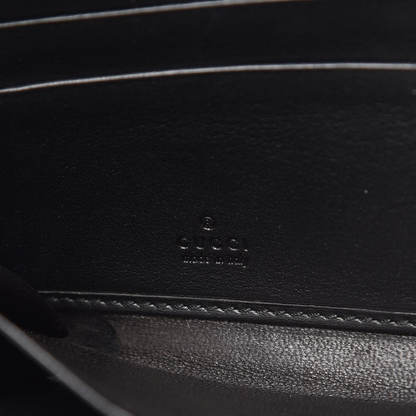 Guccissima Margaux Calfskin Metal Bar Zip Around Wallet Black