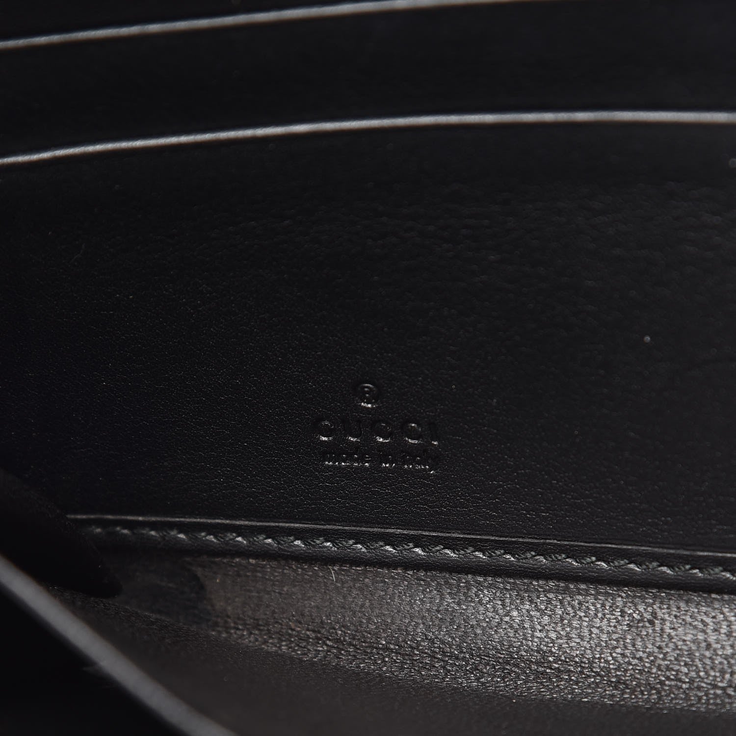 Gucci Guccissima Margaux Calfskin Metal Bar Zip Around Wallet Black 6 of 6