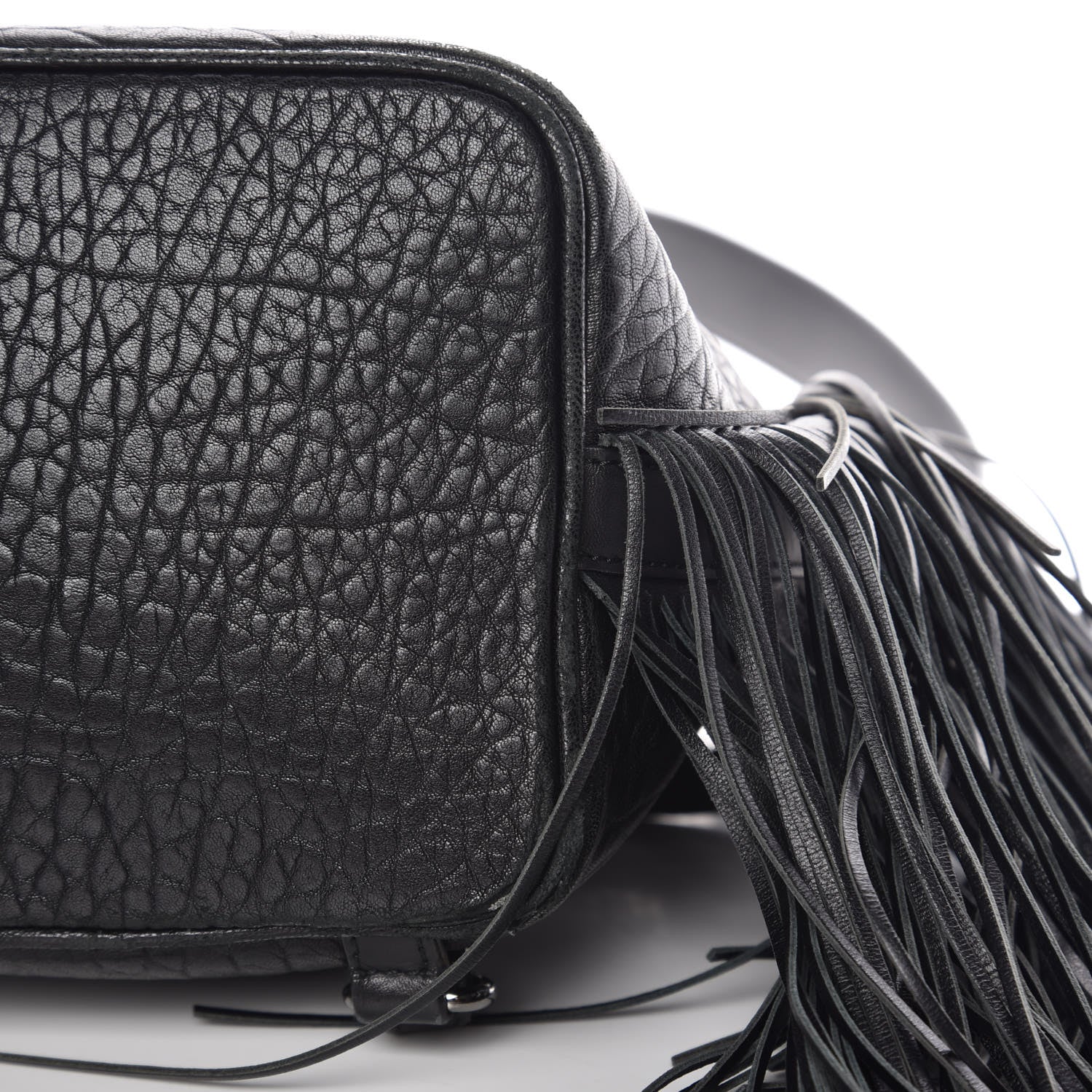 Christian Louboutin Pebbled Calfskin Fringe Lucky L Convertible Backpack Black 14 of 15