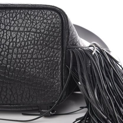 Christian Louboutin Pebbled Calfskin Fringe Lucky L Convertible Backpack Black 14 of 15
