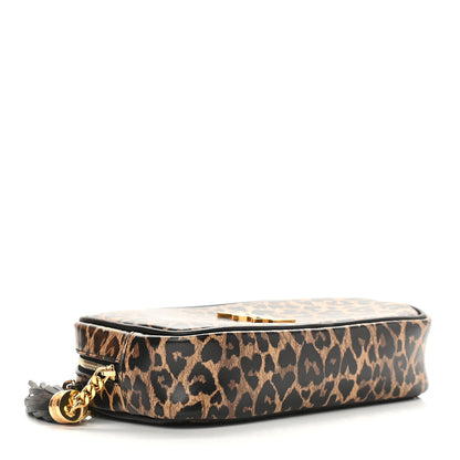 Saint Laurent Calfskin Heart Leopard Print Monogram Mini Lou Camera Bag Toffee 4 of 8
